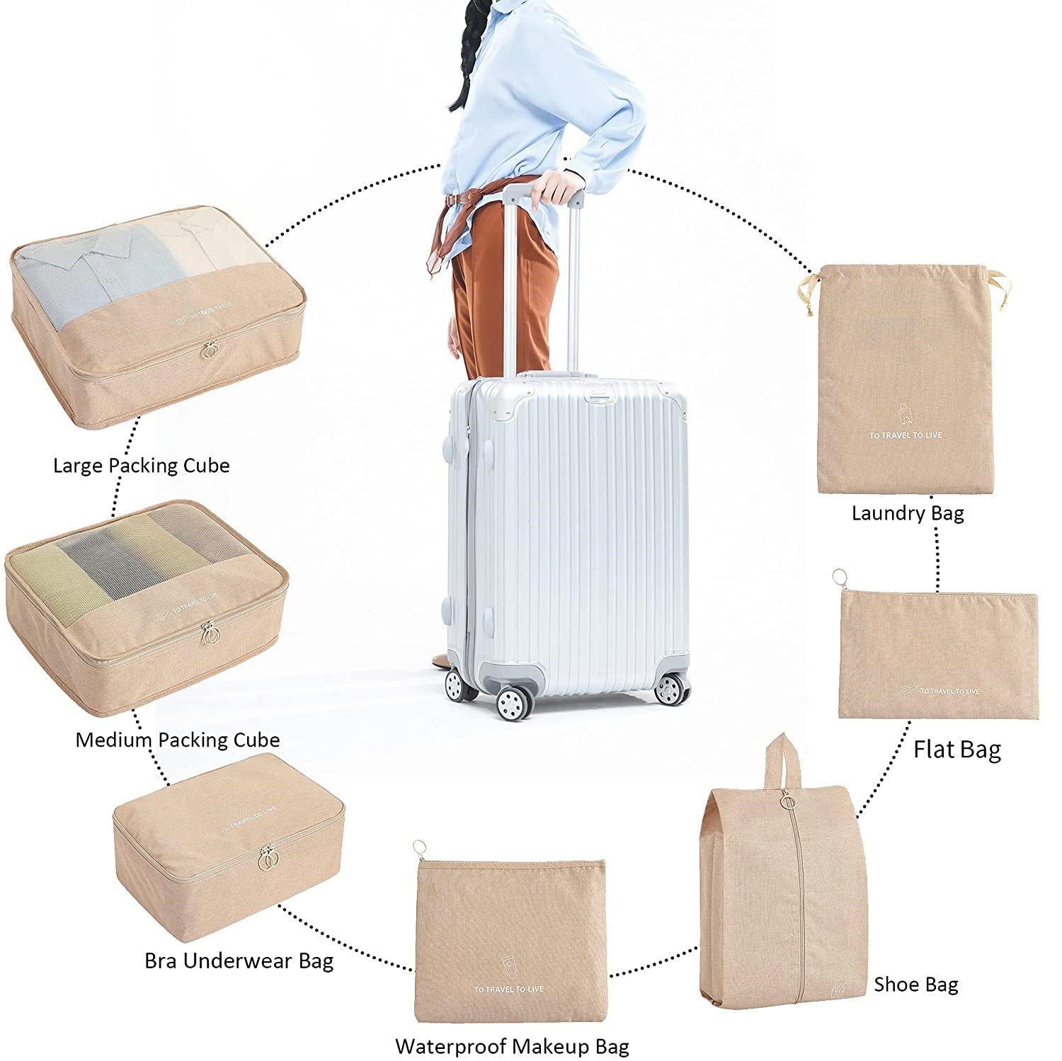 Packing cubes cheap with laundry bag