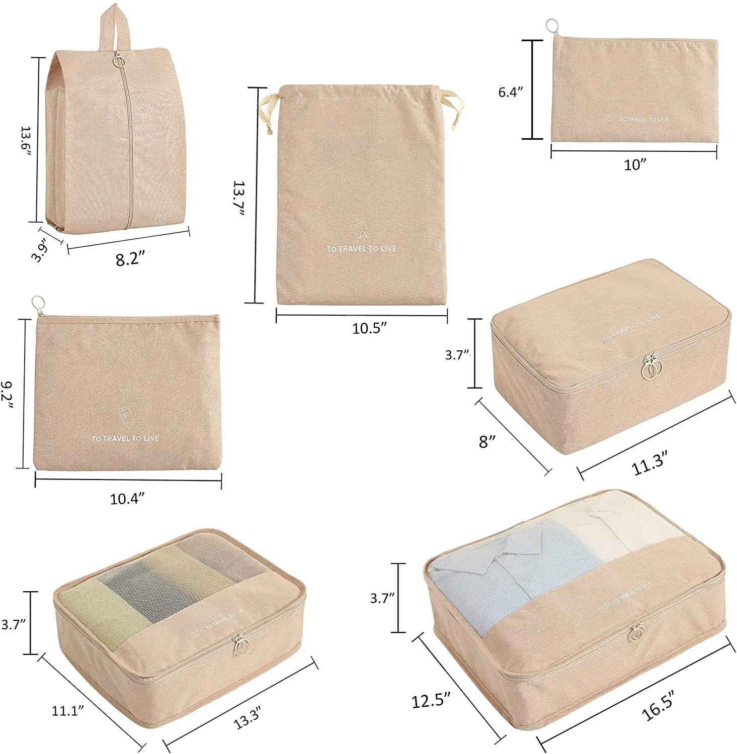 Packing Cubes for Travel (7 Piece Set) freeshipping - BorderTribe